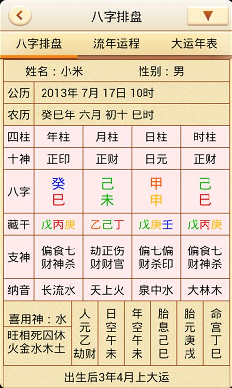 月柱查詢|四柱八字排盤